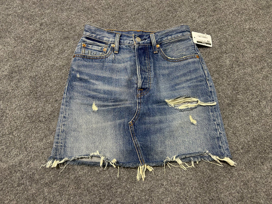 WMNS Distressed Denim Skirt - Blue Size 25