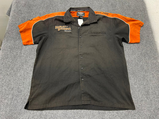 Harley Davidson Mechanic Shirt - Black/Orange Size XXL