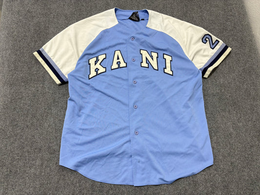 Karl Kani Baseball Jersey - Baby Blue / White Size XL