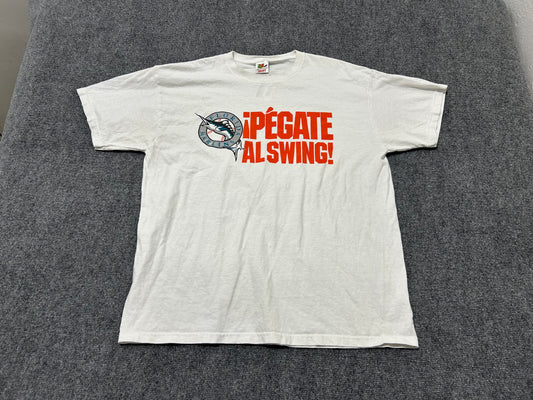 Florida Marlins Pegate Al Swing Tee - White Size XL