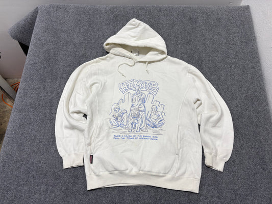 Homies Illustrated Pull Over Hoodie - White Size Large