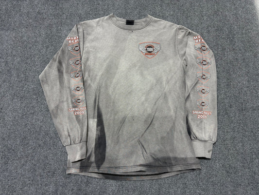 2009 Myrtle Beach Bike Week Long Sleeve - Faded Out Black Size Medium