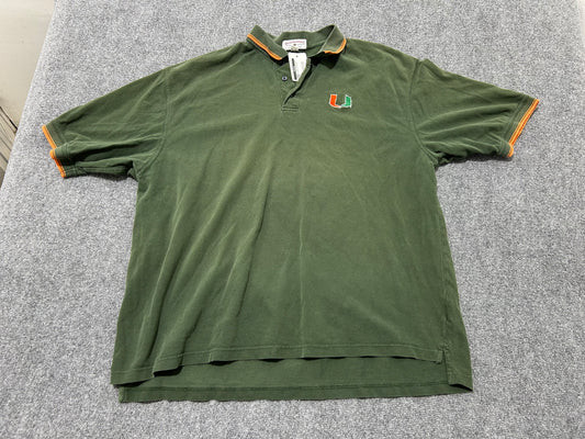 Miami Hurricanes Polo - Green Size XXL(con)