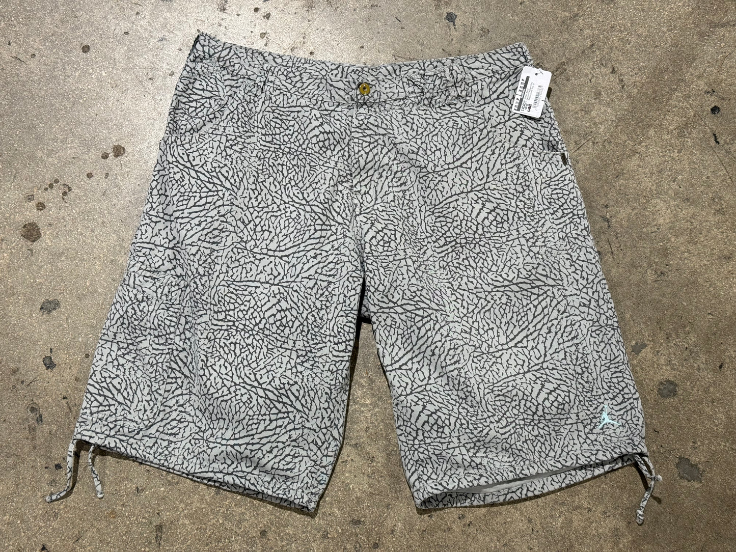 Jordan Brand Cement/Elephant Print Denim Shorts Size 42