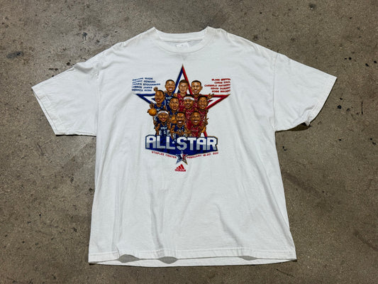 2011 Adidas NBA All Star Game Caricature Tee - White Size XXL