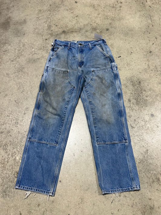Carhartt Double Knee Denim Jeans - Faded Blue Size 34x32