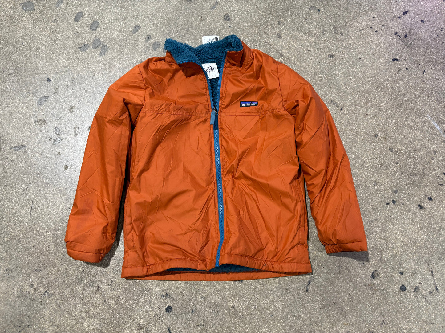 Patagonia Reversible Fleece Jacket - Rust/Blue Size Youth Medium