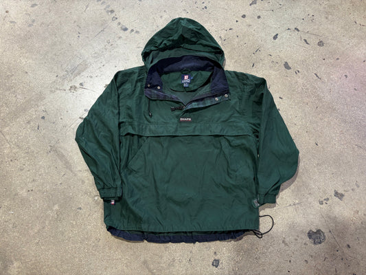 Chaps Ralph Lauren Quarter Zip Windbreaker Jacket - Green Size Large