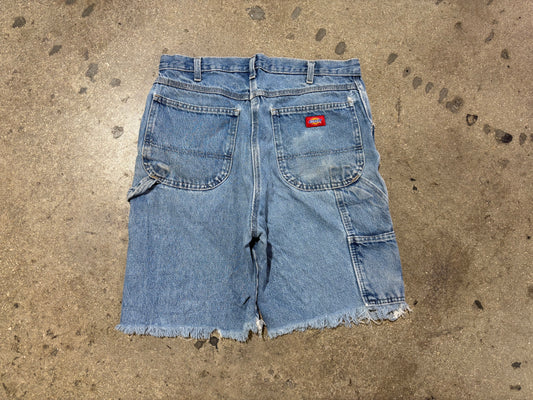 Dickies Carpenter Denim Cut Off  Jean Shorts - Light Wash Size 34