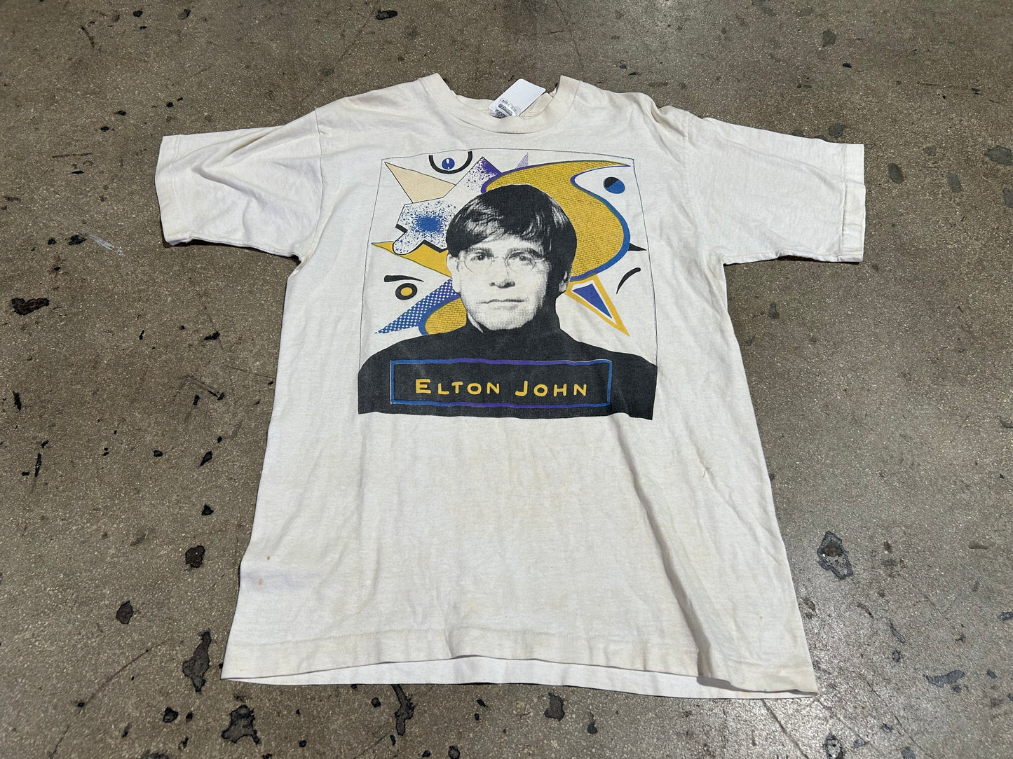 1995 Elton John Tour Tee - White Size Large