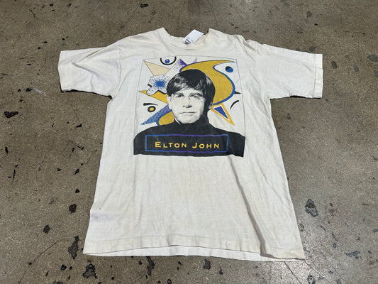 1995 Elton John Tour Tee - White Size Large