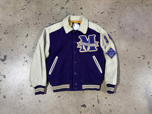 Mac Hope Varsity Jacket - Purple/Khaki Size Medium