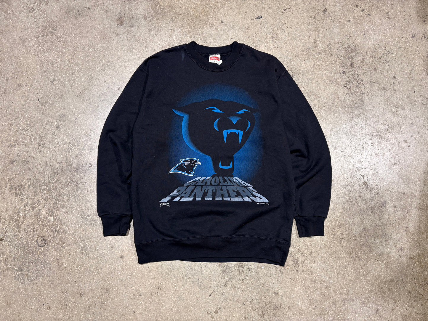1993 Nutmeg Carolina Panthers Sweatshirt - Black Size Large