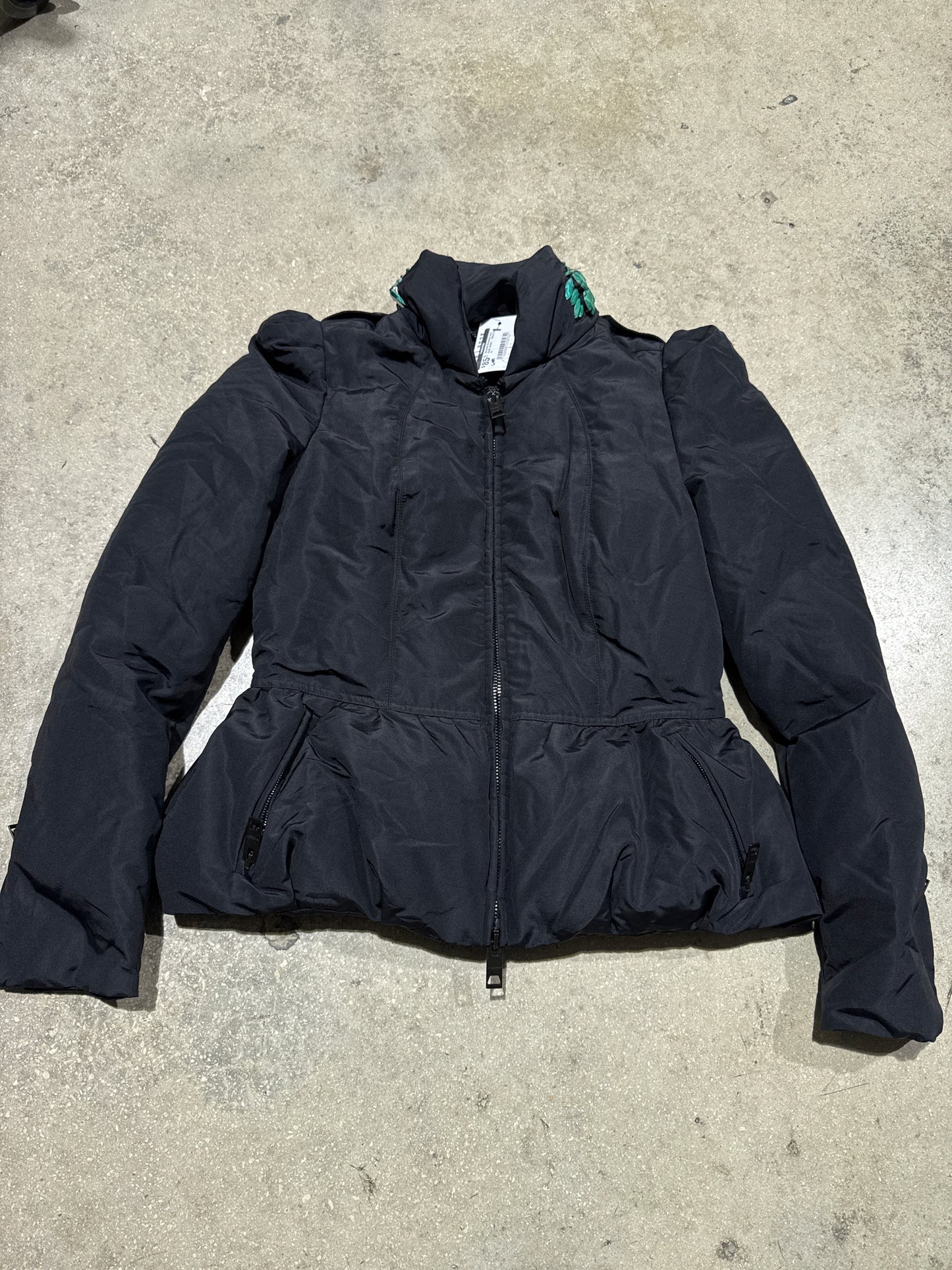 Womens Burberry Gem Hood Jacket - Black Size XL