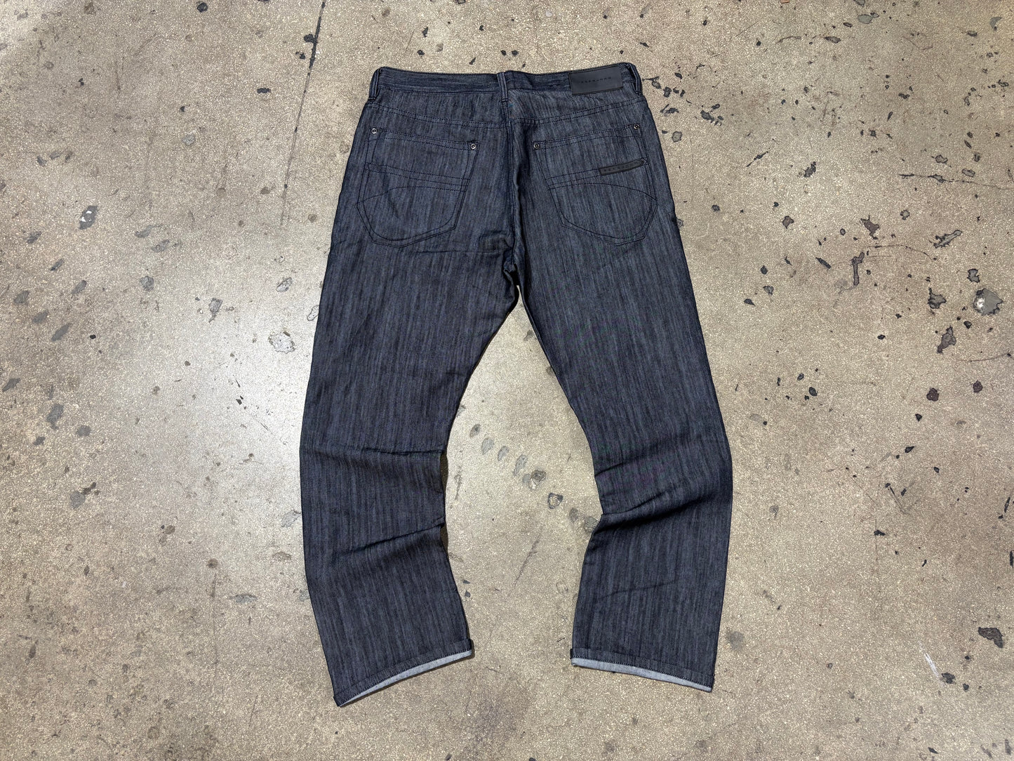 Sean John Raw Baggy Denim Jeans - Dark Navy Size 34 x 30