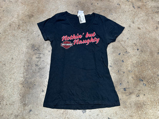 WMNS Harley Davidson Nothing But Naughty Tee - Black Size Large