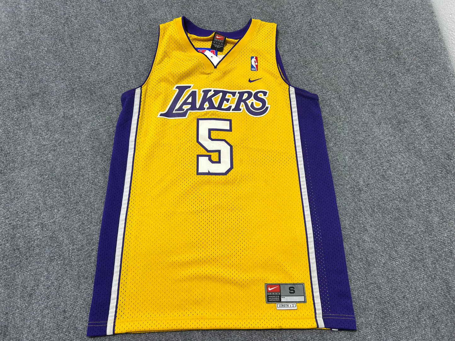 Los Angeles Lakers Horry #5 Basketball Jersey - gold Size small