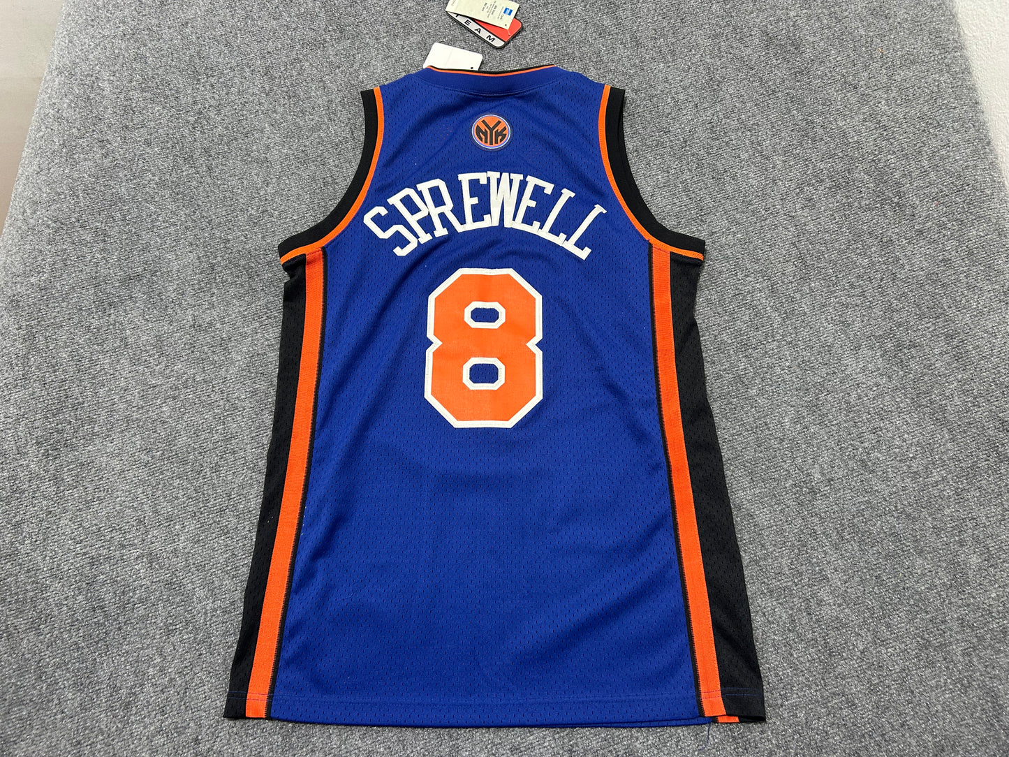 New York Knicks Sprewell #8 Basketball Jersey - Blue Size Small