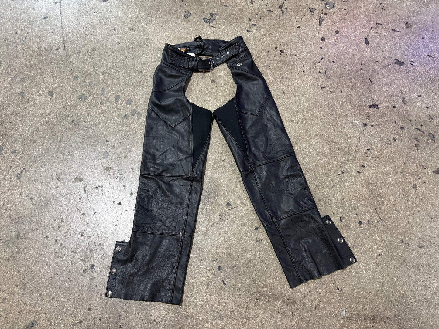 Harley Davidson Leather Chaps - Black Size Small