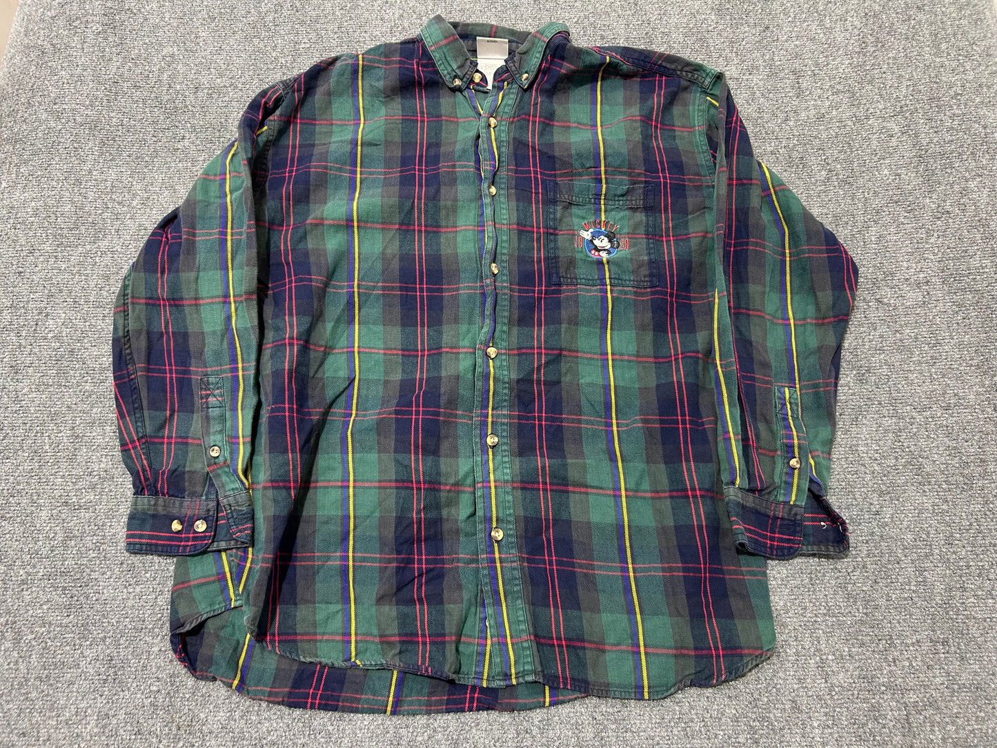 Disney Plaid Button Up Shirt - Multi Size Large