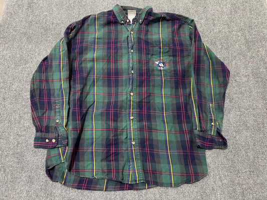 Disney Plaid Button Up Shirt - Multi Size Large