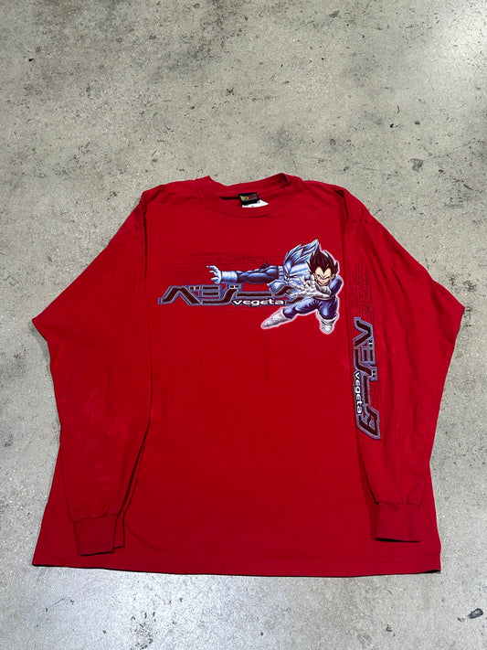 2000 Dragonball Z Vegeta Longsleeve Tee - Red Size XXL