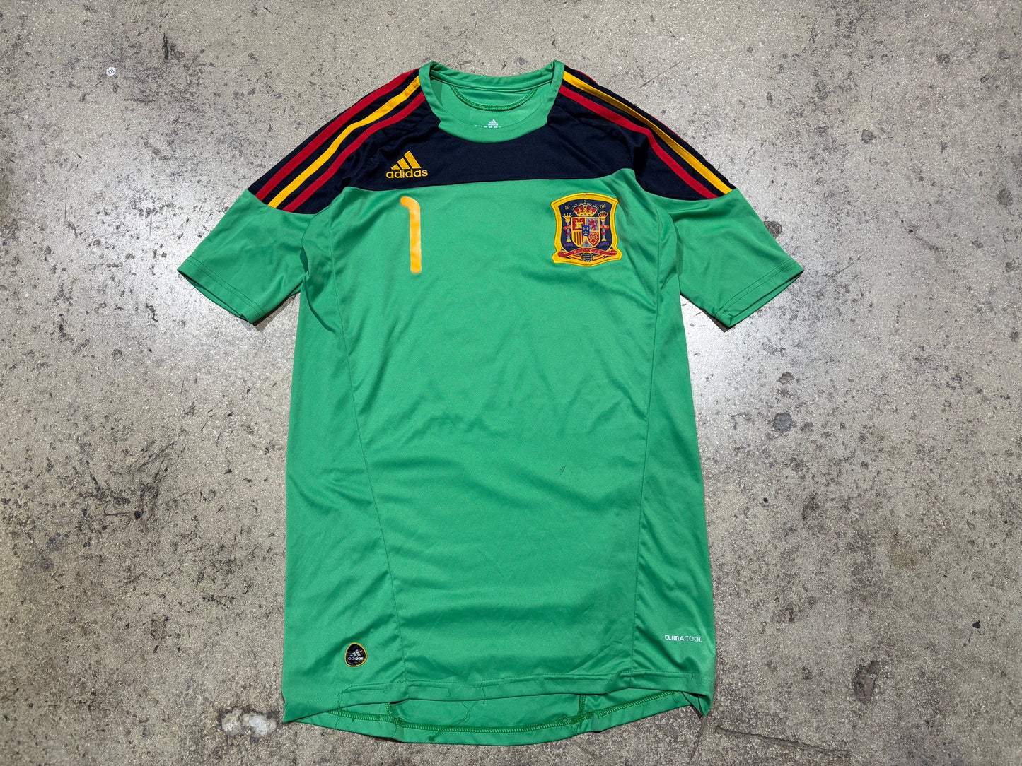 Adidas Spain #1 Iker Casillas Soccer Jersey - Green Size XL