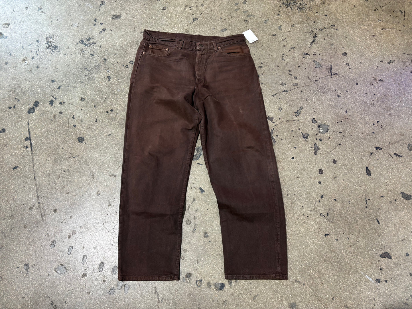 Levis 555 Denim Jeans - Brown Size 38 x 30