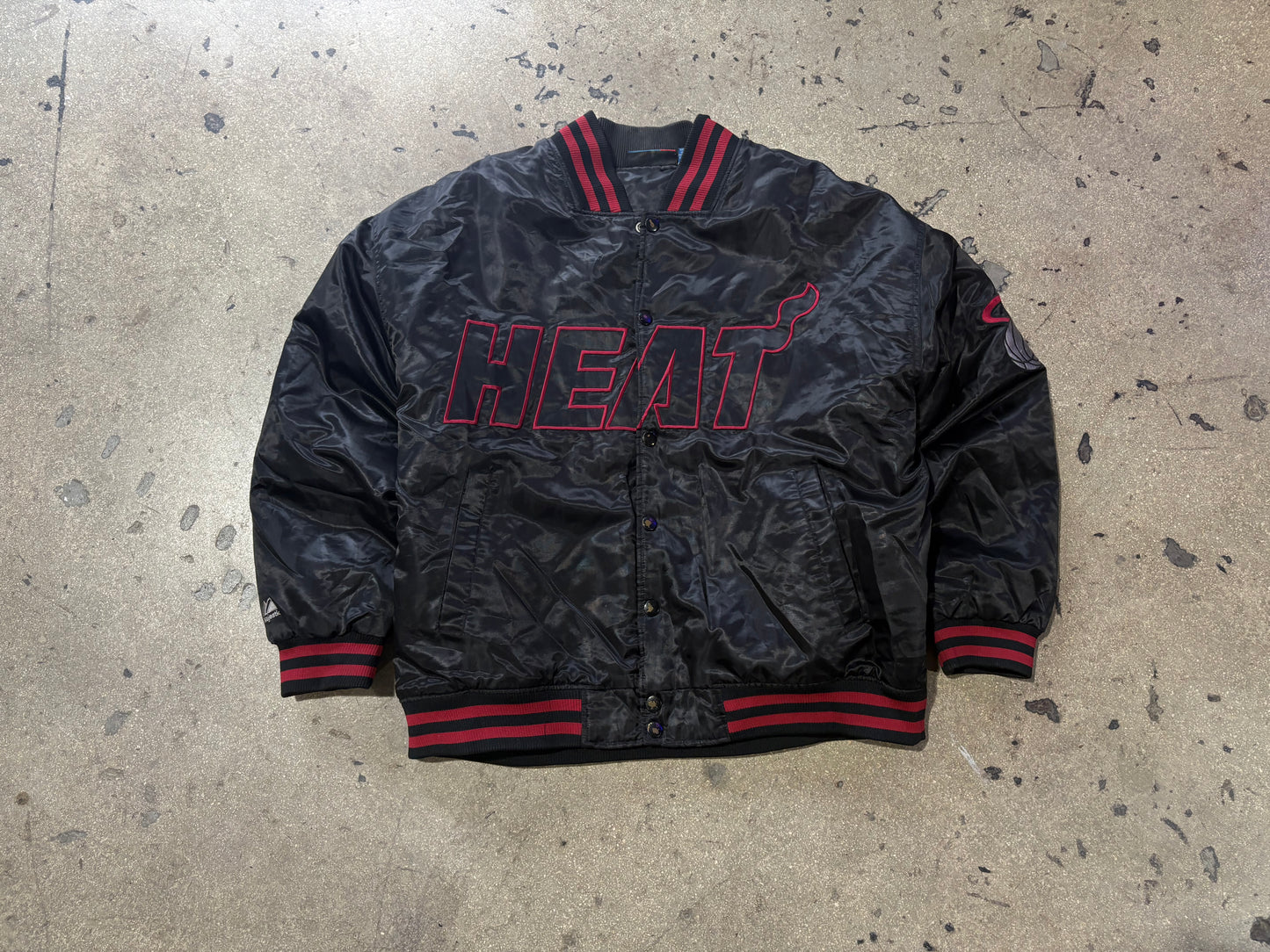 Bigman Miami Heat Satin Jacket - Black Size 3XL