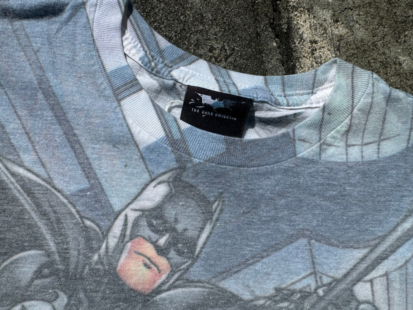 The Dark Knight Batman All Over Print Tee - White Kids Size Medium