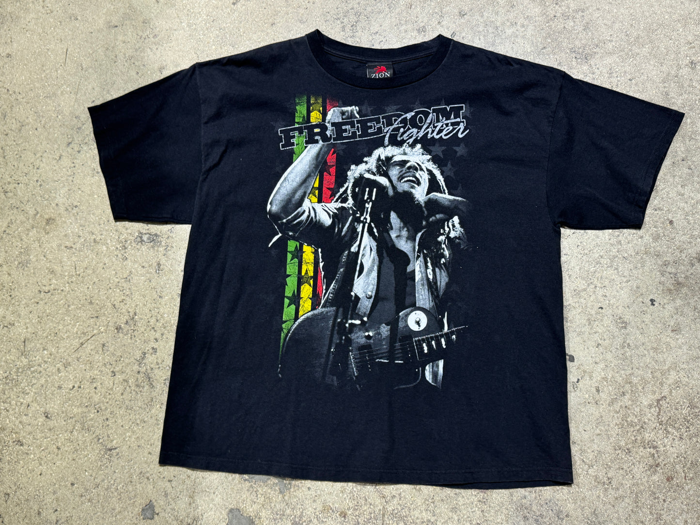 Bob Marley Freedom Fighter Tee - Black Size XXL