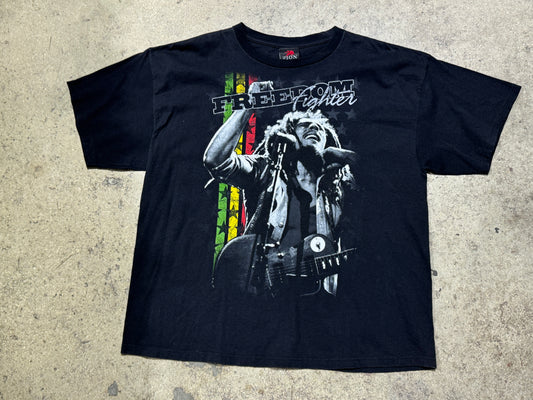 Bob Marley Freedom Fighter Tee - Black Size XXL