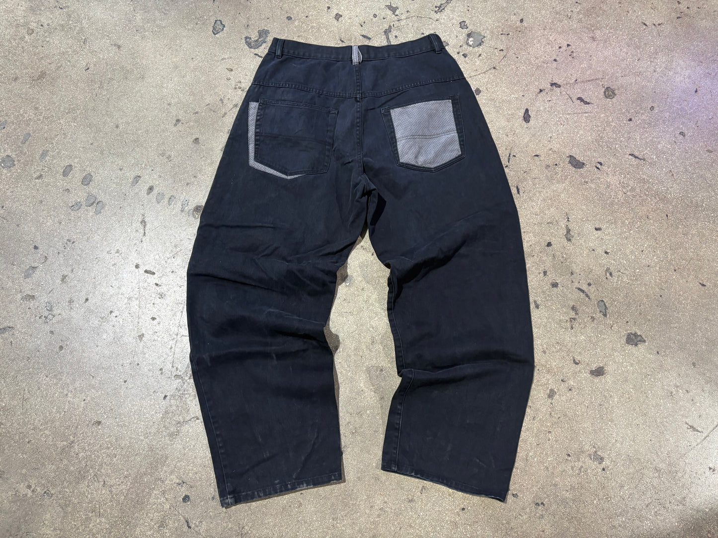 Hardknocks Baggy Wide Leg Jeans - Black Size 36