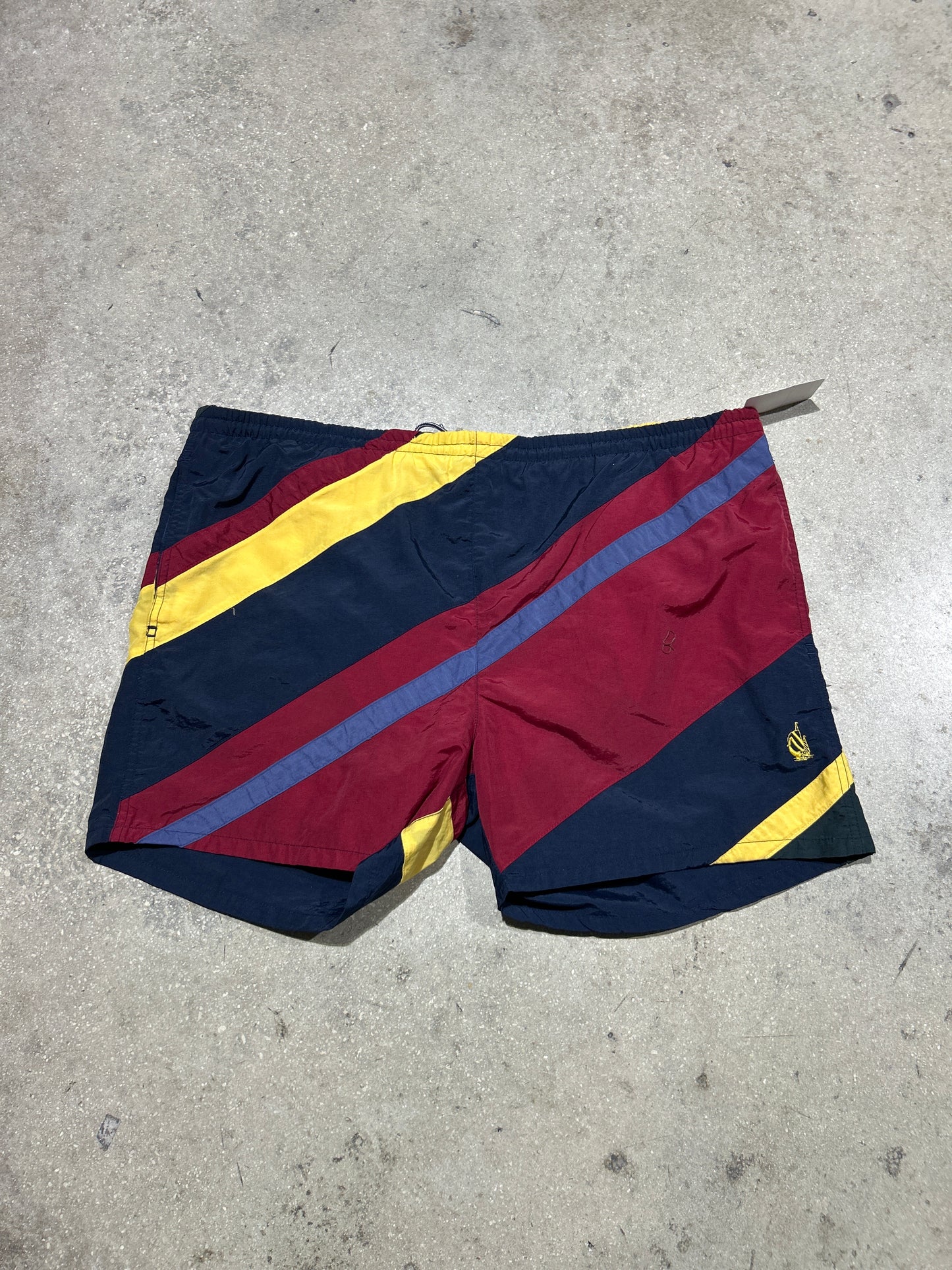 Nautica Color Blocked Swim Shorts - Navy/Red/ Yellow Size Large