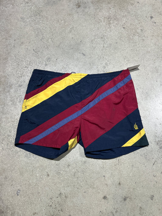 Nautica Color Blocked Swim Shorts - Navy/Red/ Yellow Size Large