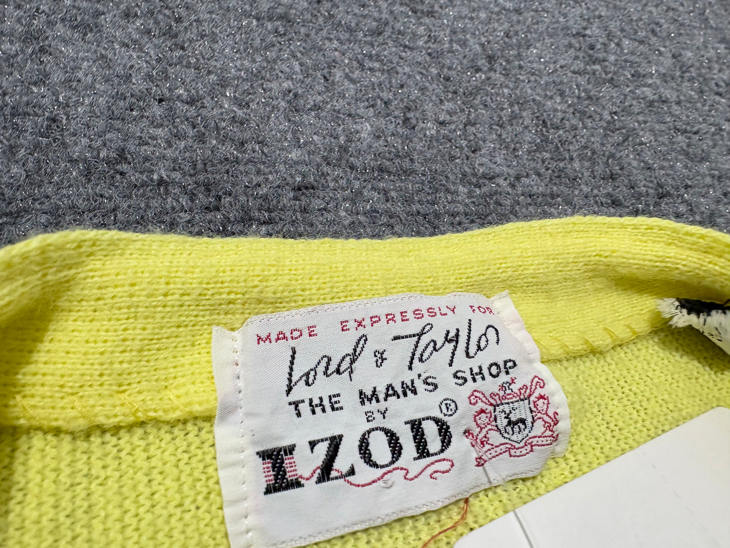 80s Izod Lacoste Cardigan - Yellow Size Medium