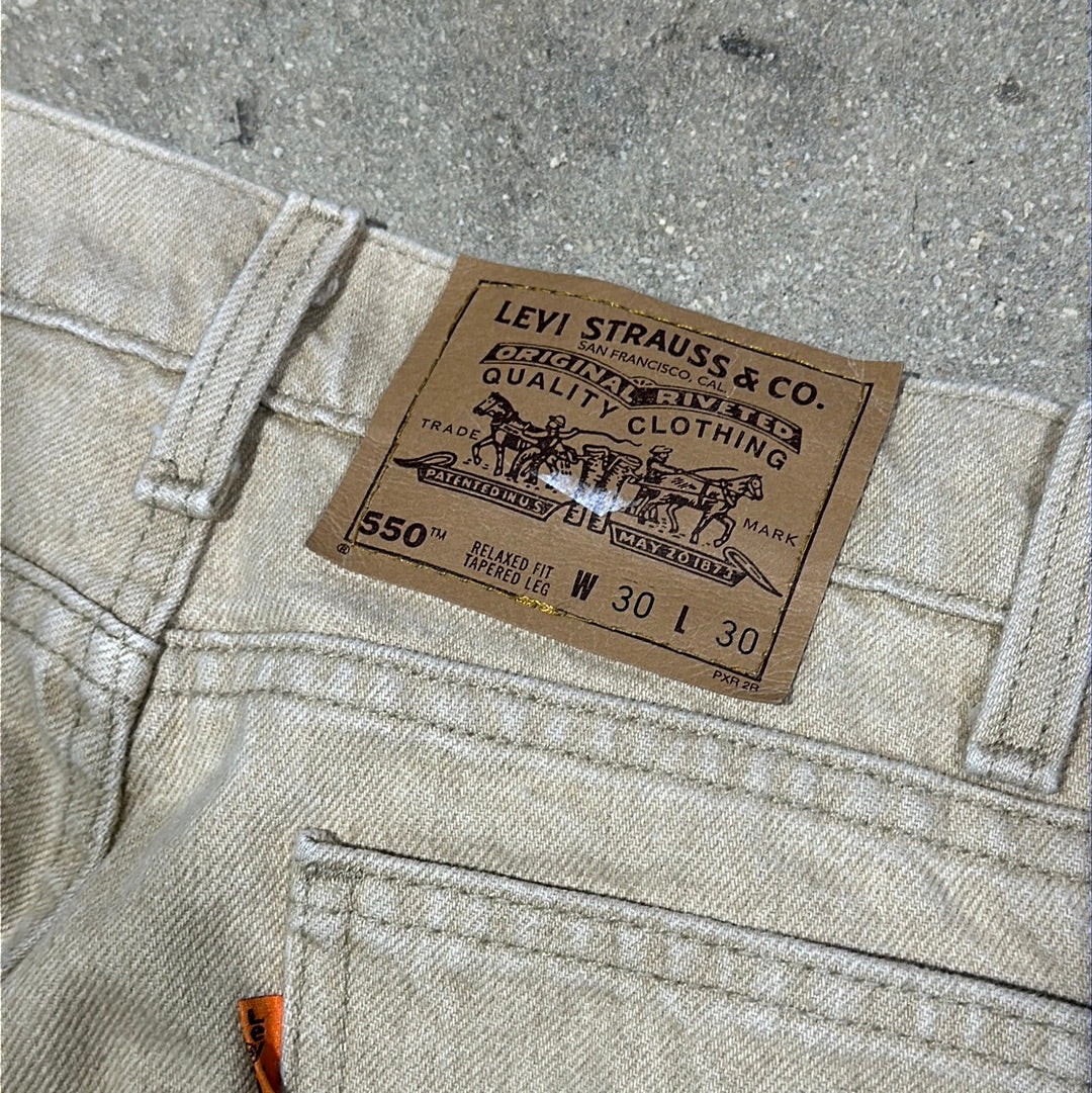 Levi's Orange Tab 550 Relaxed Fit Jeans - Khaki Size 30x30