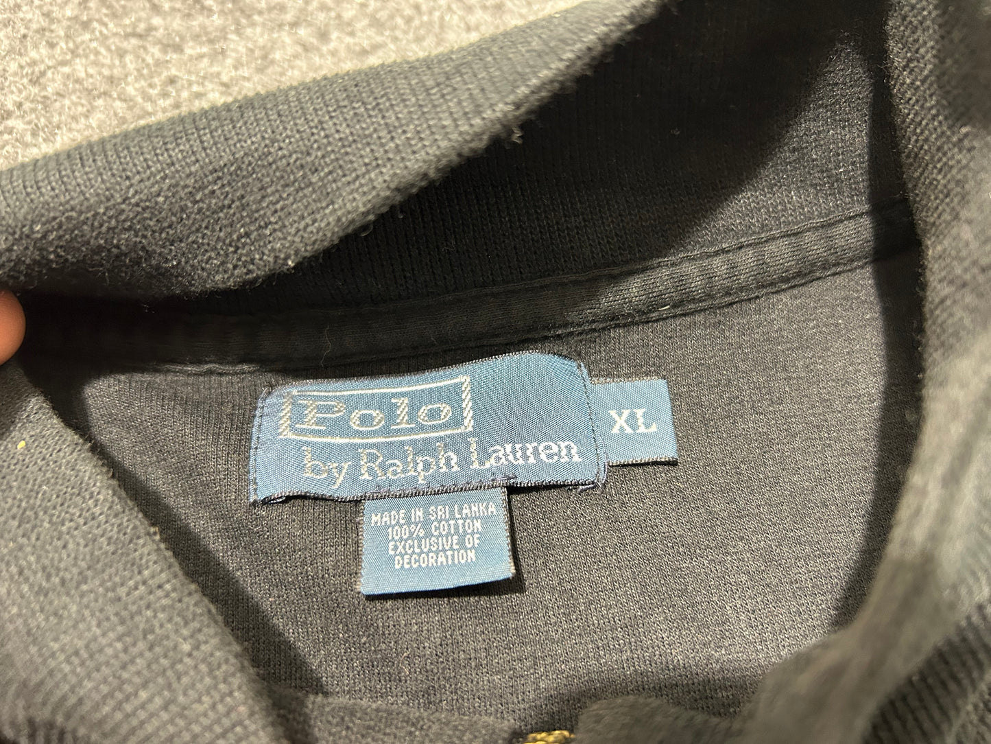 Polo Ralph Lauren Full Zip Turtleneck Jacket - Black Size XL