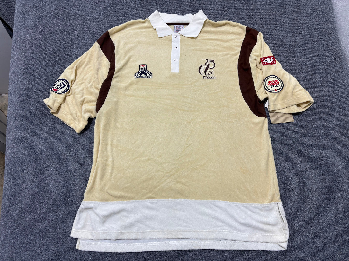 Mecca Since Day One Patch Polo Shirt - Cream Size 3XL