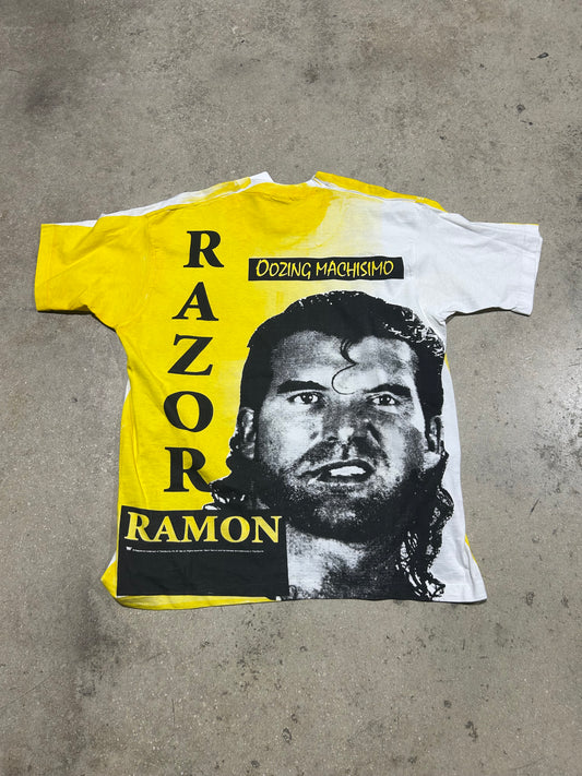 1993 Razor Ramon Oozing Machisimo AOP Tee - Yellow/Black/White Size XL