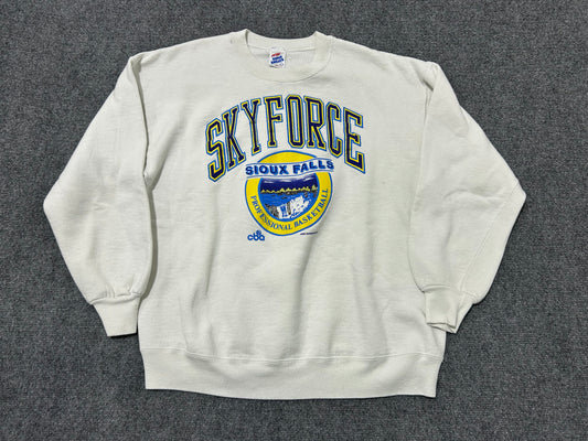 Sioux Fall Sky Force Crewneck Sweatshirt - White Size XL