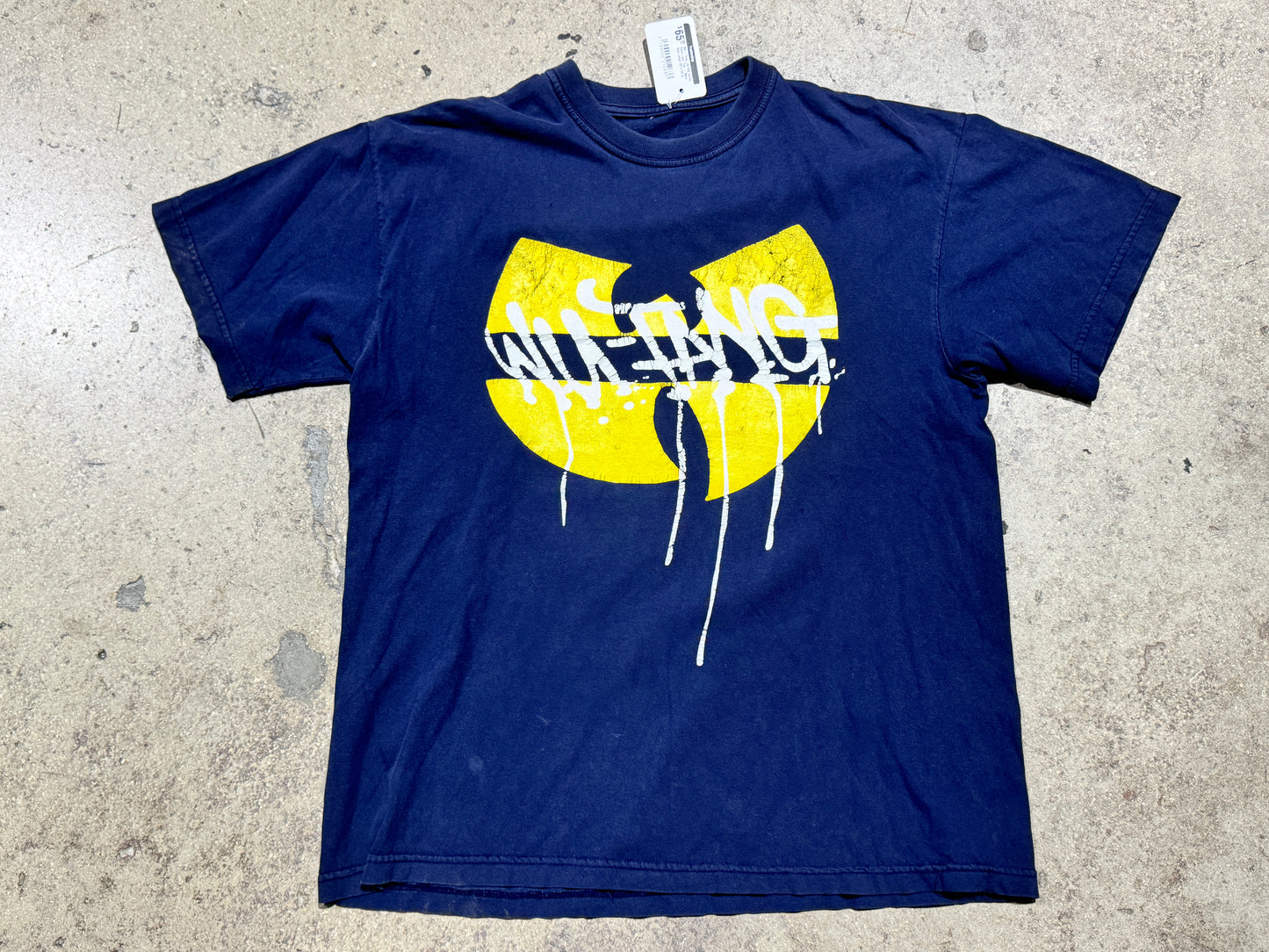 Wu-Tang Life Big Spray Paint Logo Tee - Navy Size Large