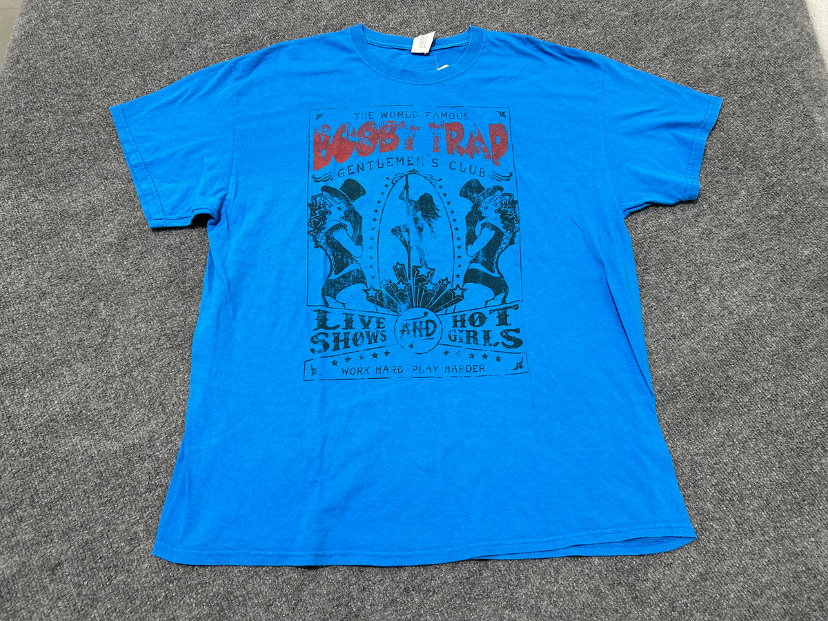 World Famous Booby Trap Tee - Blue size XL
