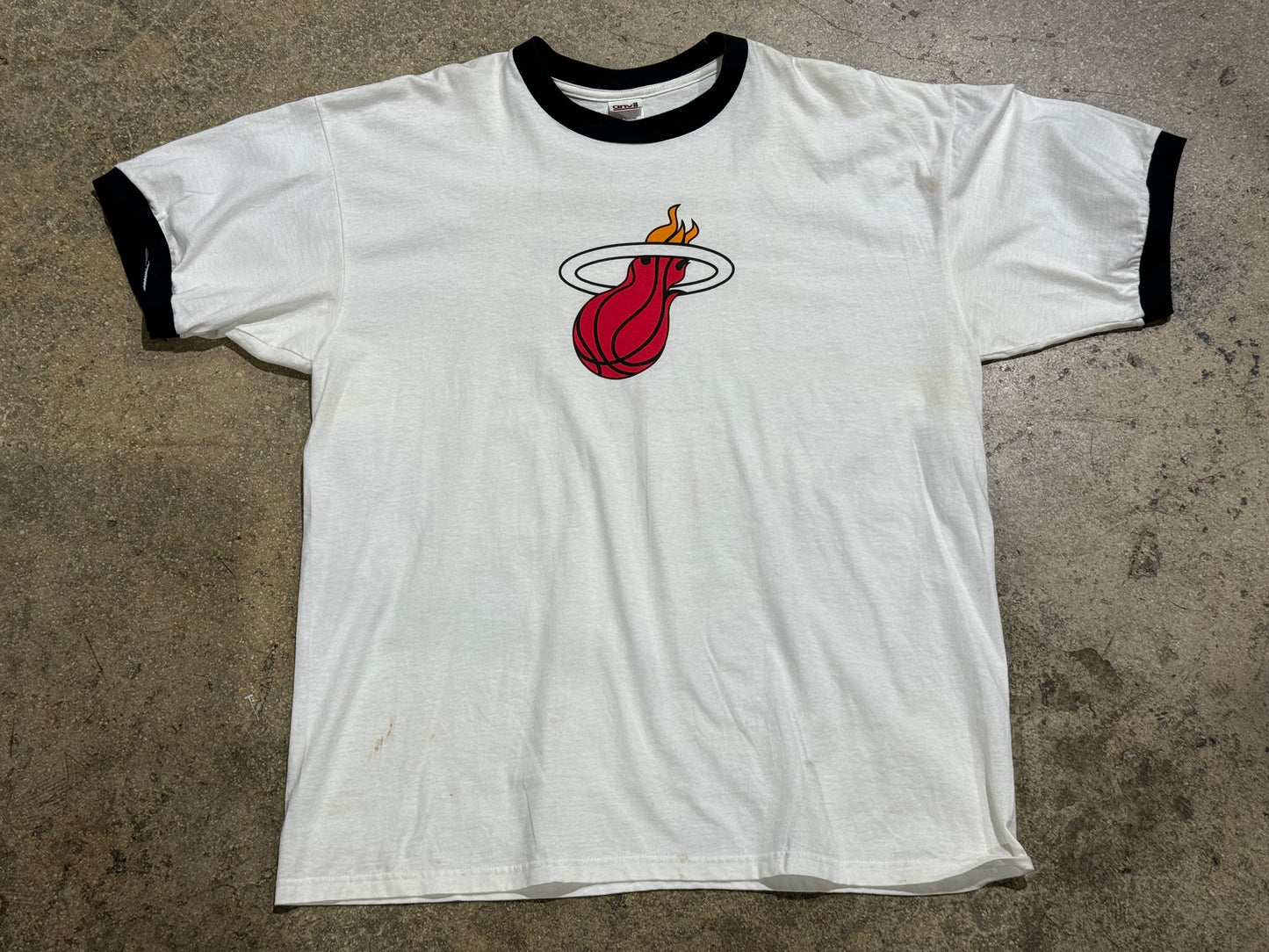 Miami Heat Ringer Tee - White Size XL