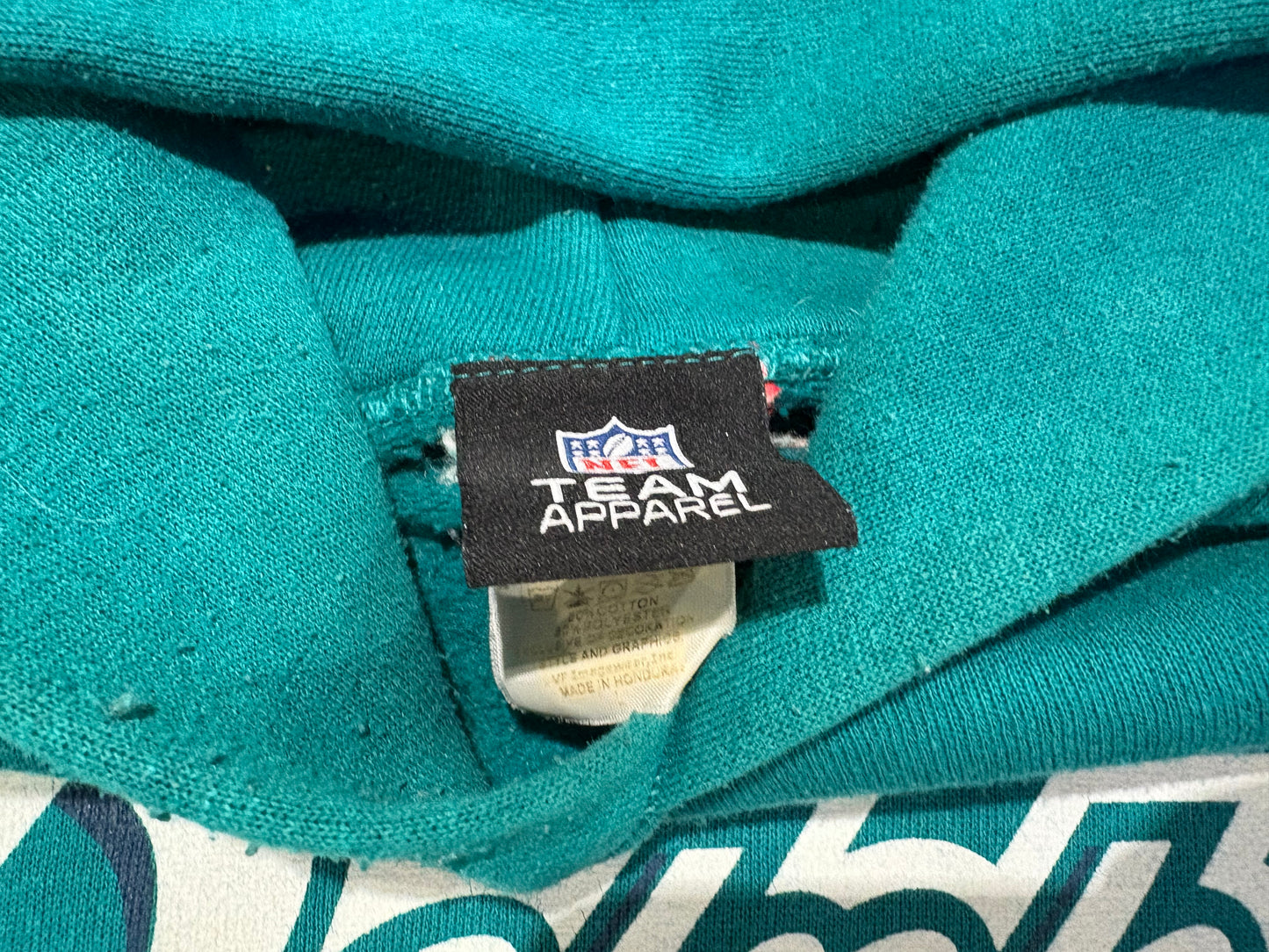 Miami Dolphins Pull Over Hoodie - Teal Size Large