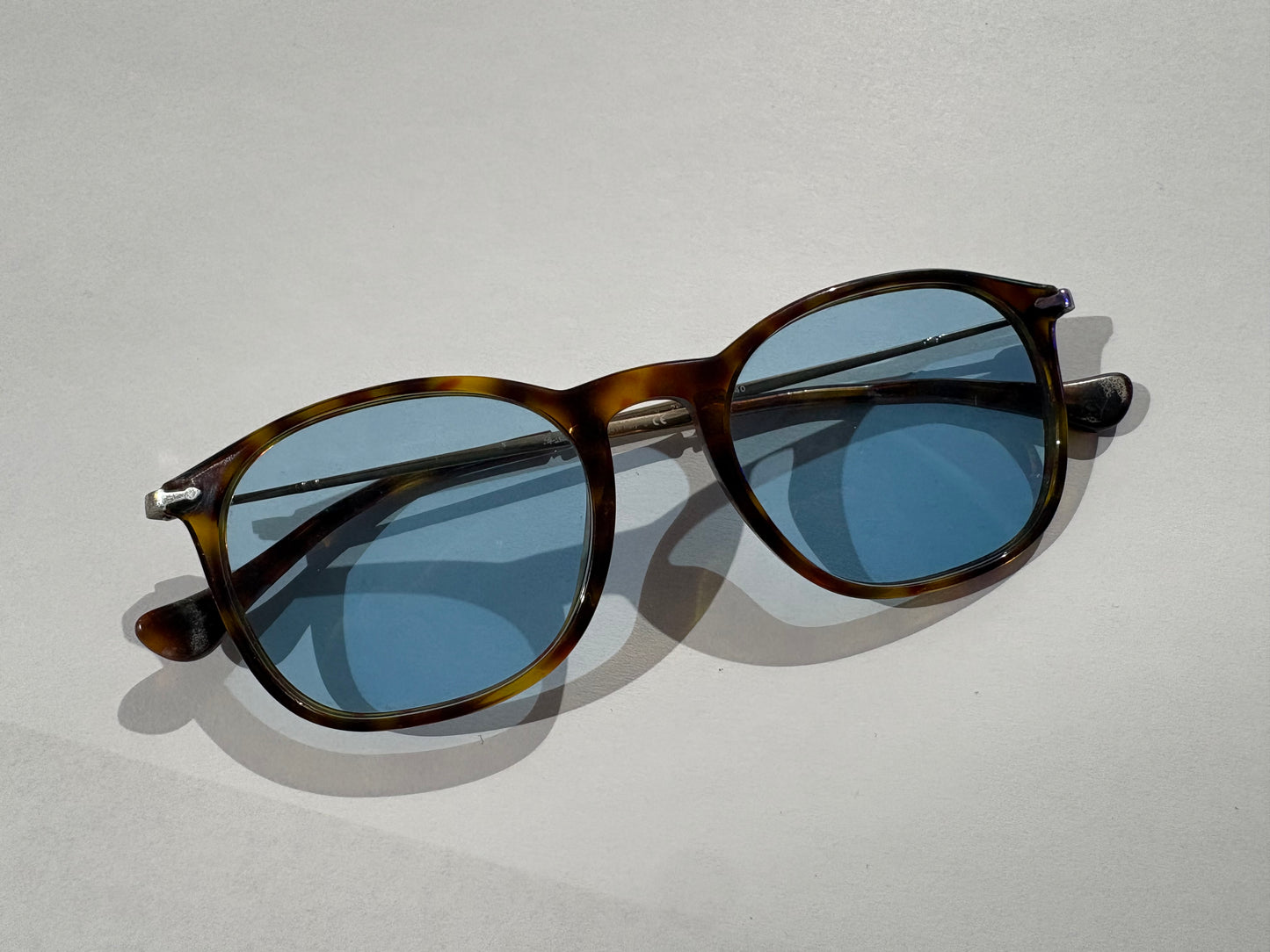 Persol Thin Framed Tortoise Glasses - Brown / Blue