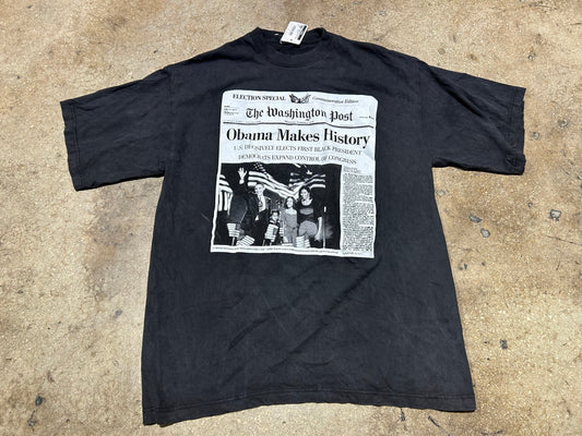 Washington Post Obama Makes History Tee - Black Size XXL