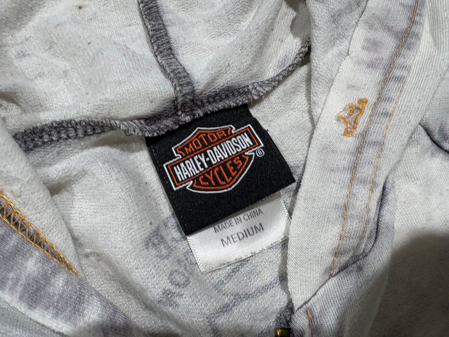 Womens Harley Davidson Zip Up Hoodie - Grey Size Medium