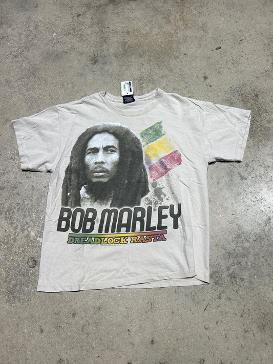 2009 Bob Marley Dreadlock Rasta Tee - Cream Size XL