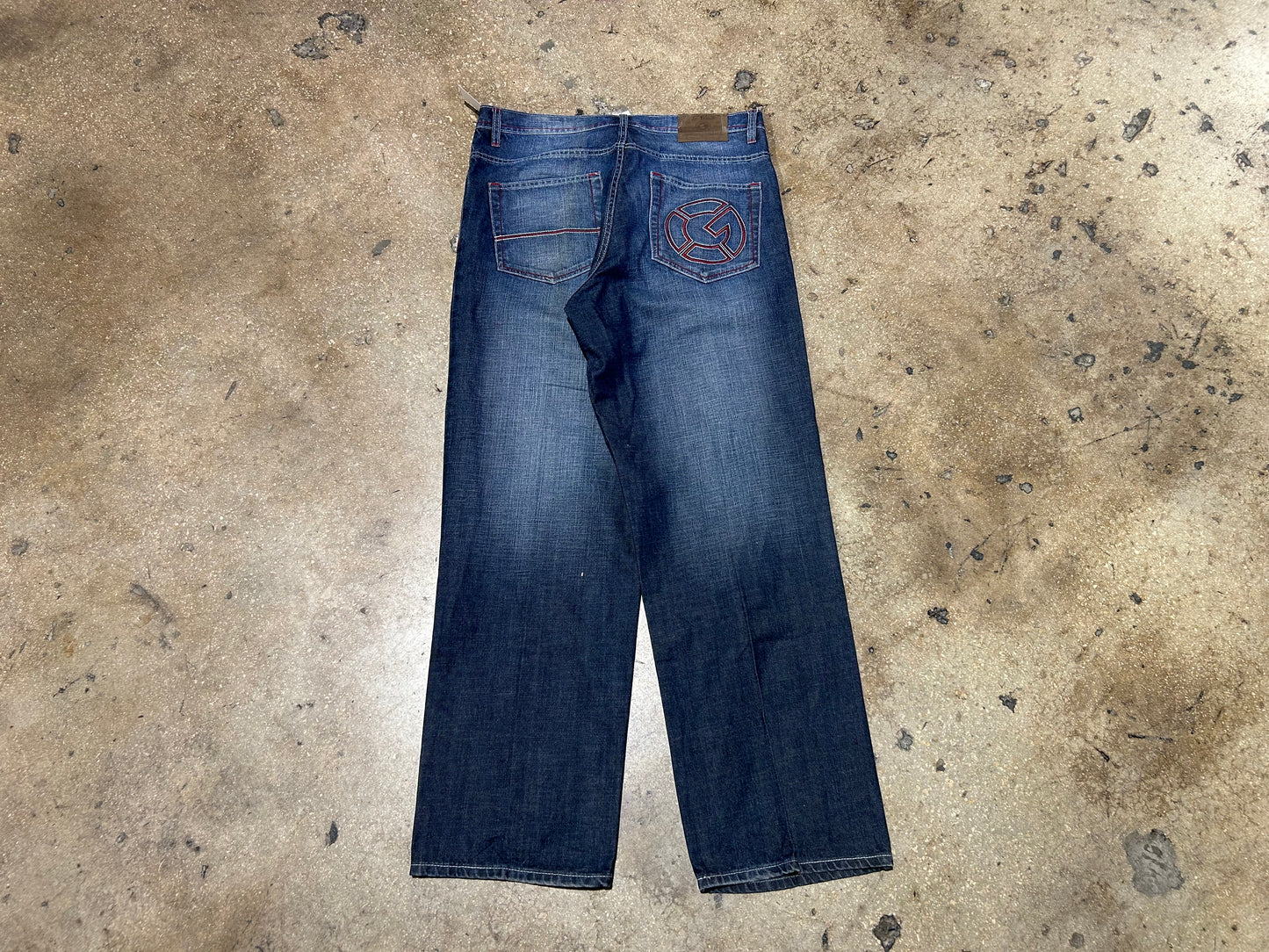G Unit Logo Pocket Jeans - Blue / Red Size 34